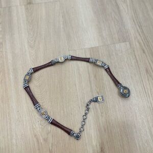 Vintage Brighton queen’s crown leather chain belt size Small